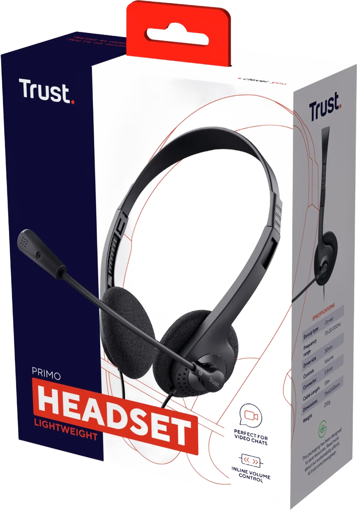 AUDIFONOS TRUST PRIMO CHAT 3.5 MM NEGRO