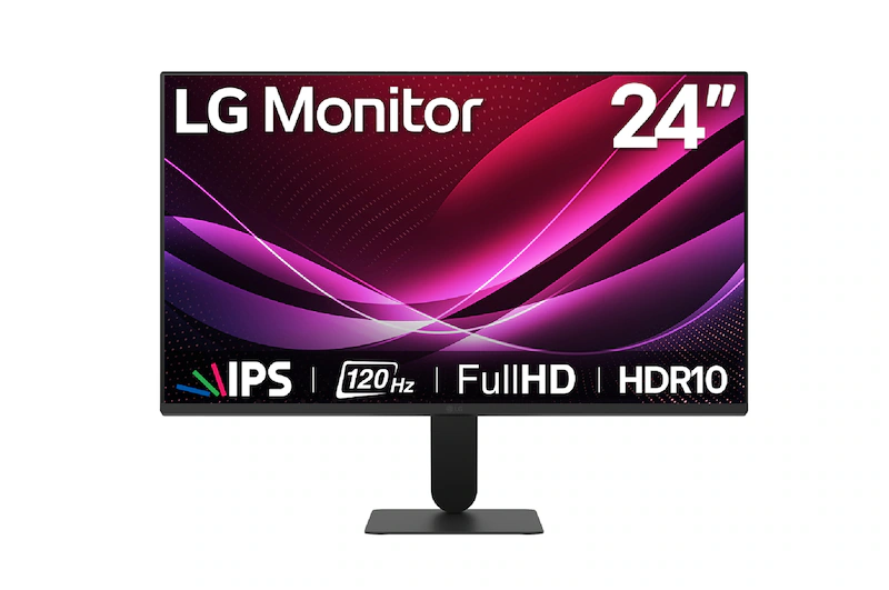 Monitor LG IPS Full HD de 24" con 120Hz y diseño sin bordes