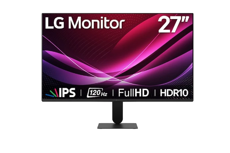 Monitor LG IPS Full HD de 27" con 120Hz y diseño sin bordes