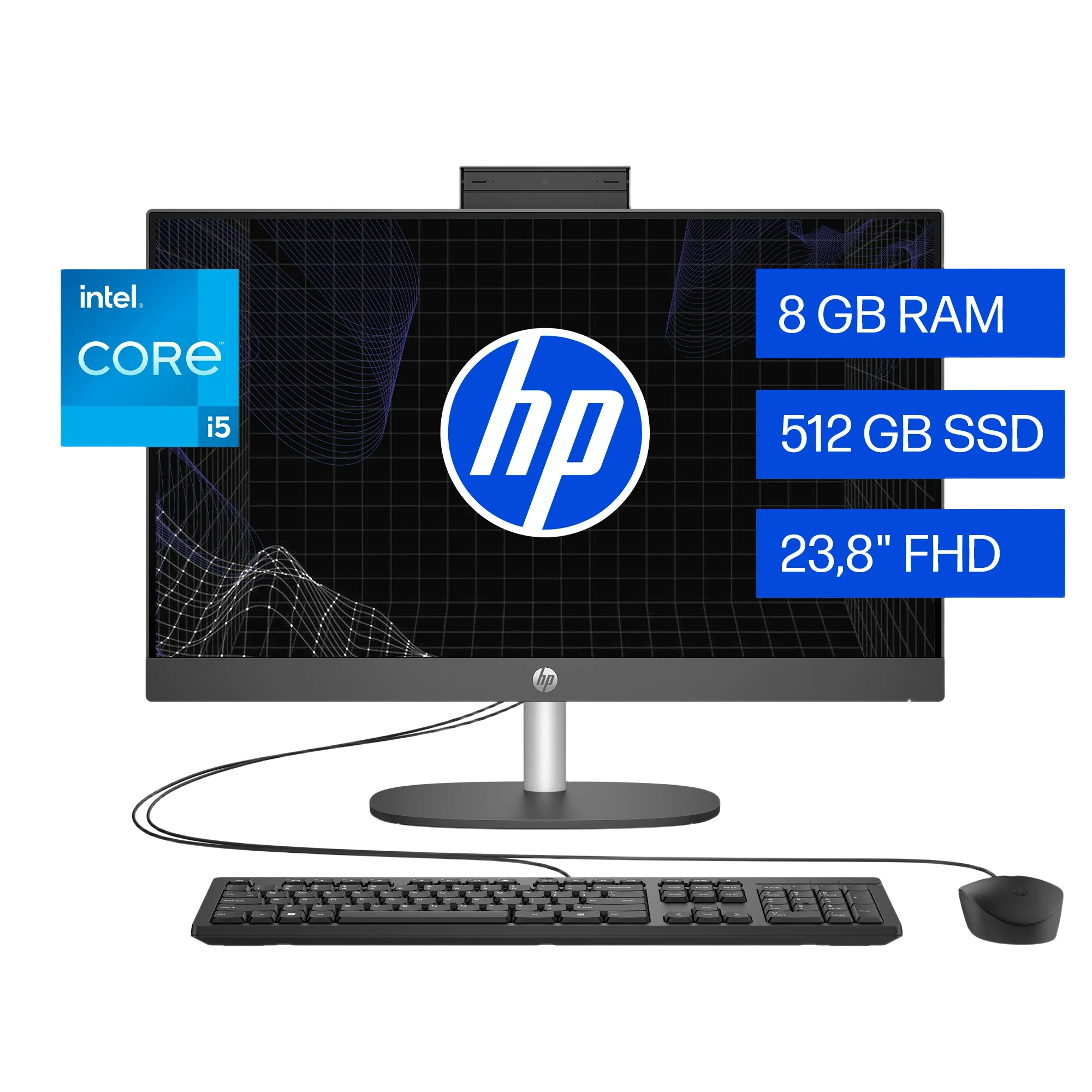 Computador All-in-One HP 240 G10 Serie 240 23.8" Intel Core i5-1335U 8GB 512GB SSD Gráficos Intel Iris Xe